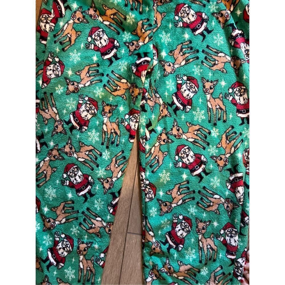Rudolph Red Nose Reindeer Size XL Fleece Graphic Character Pajama Pants Santa - Picture 4 of 7